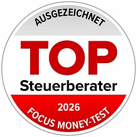 Siegel von Focus Money für die Auszeichnung Top Steuerberater 2026